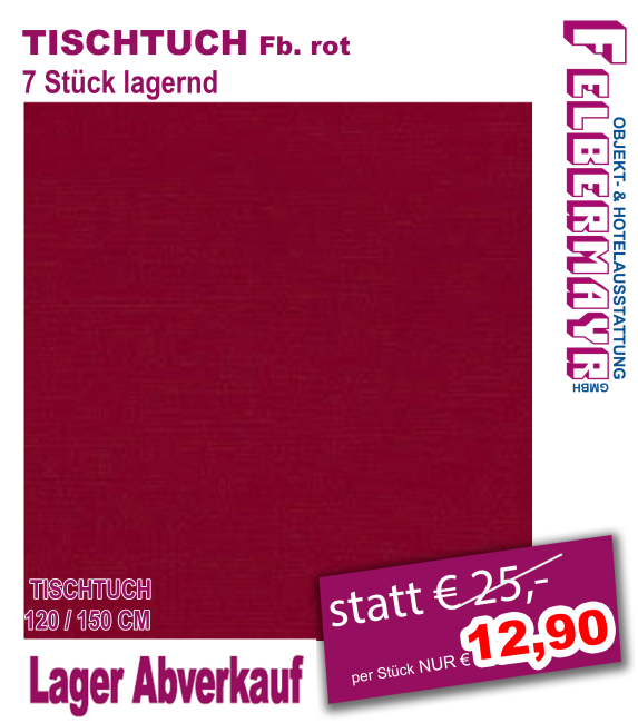 TISCHTUCH Jupiter Fb. rot